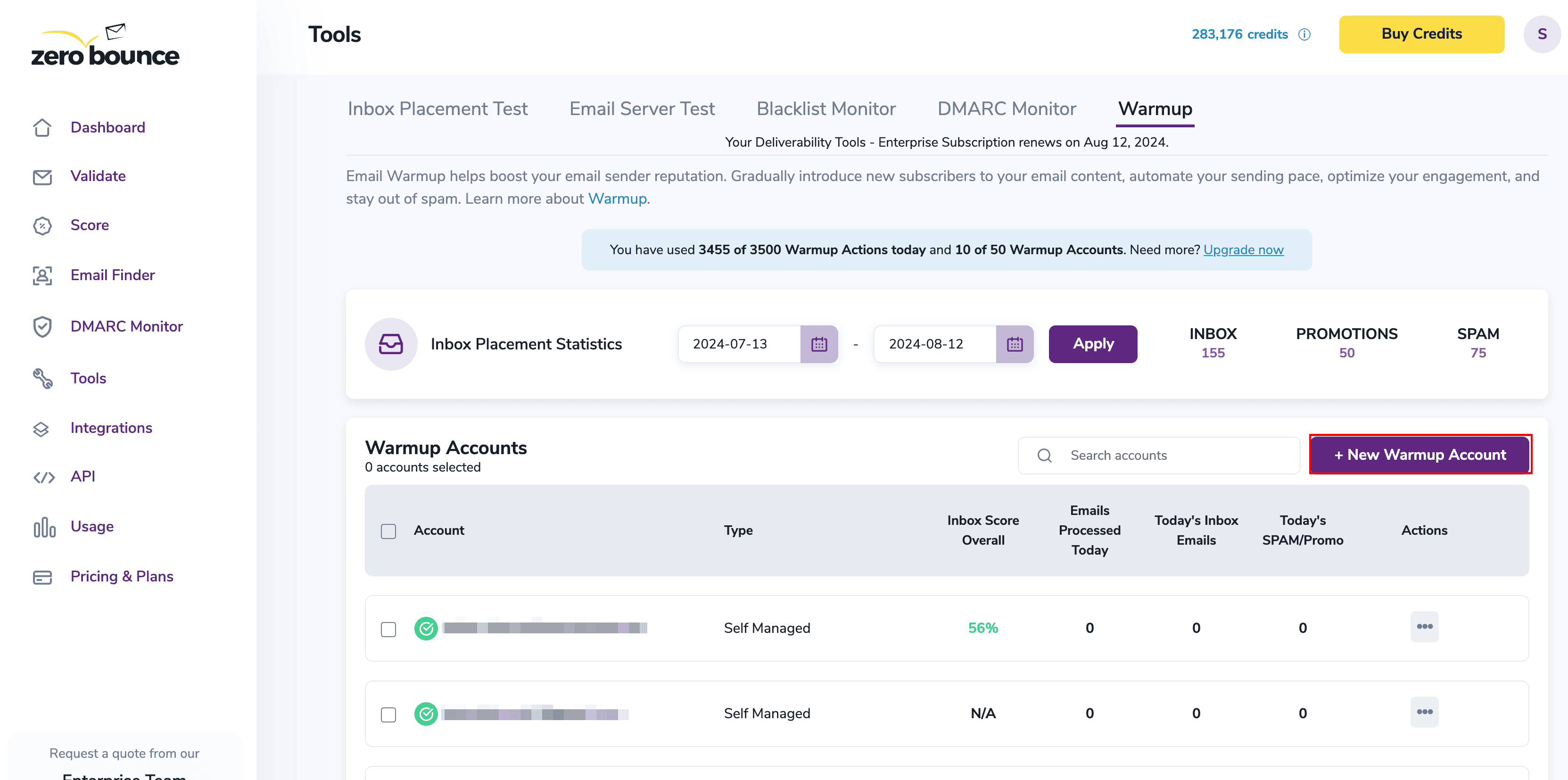 ZeroBounce Dashboard