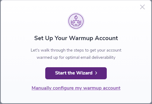 ZeroBounce Warmup Start Wizard