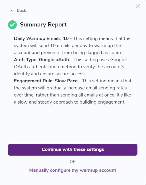 ZeroBounce Warmup Summary Report