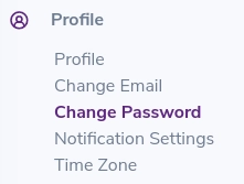 Change Password section found under your account profile