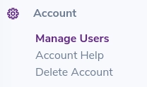 Manage users section found under your ZeroBounce account settings