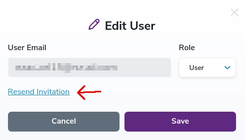 Arrow pointing to the Edit button for a team member within your account settings