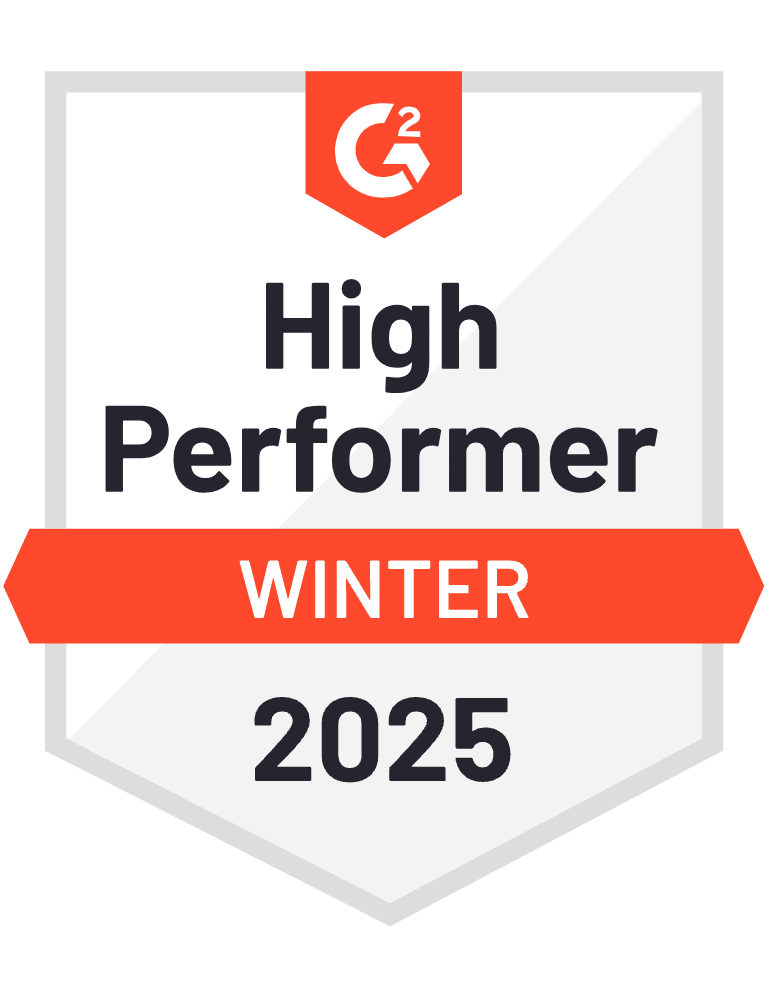 ZeroBounce is a High Performer in the Email Verification category with G2 for the Winter of 2025.